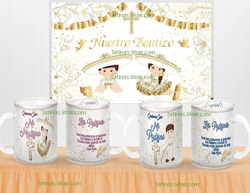 Set de 2 Tazas con moño de satin y tarjeta de agradecimiento G1047