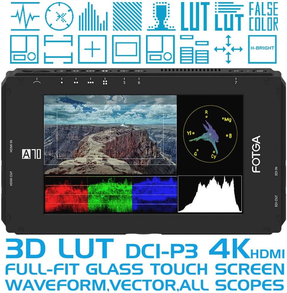 7 Inch FHD IPS Touch Screen Field Monitor with 3G SDI & HDMI 4K Input/Output A98343