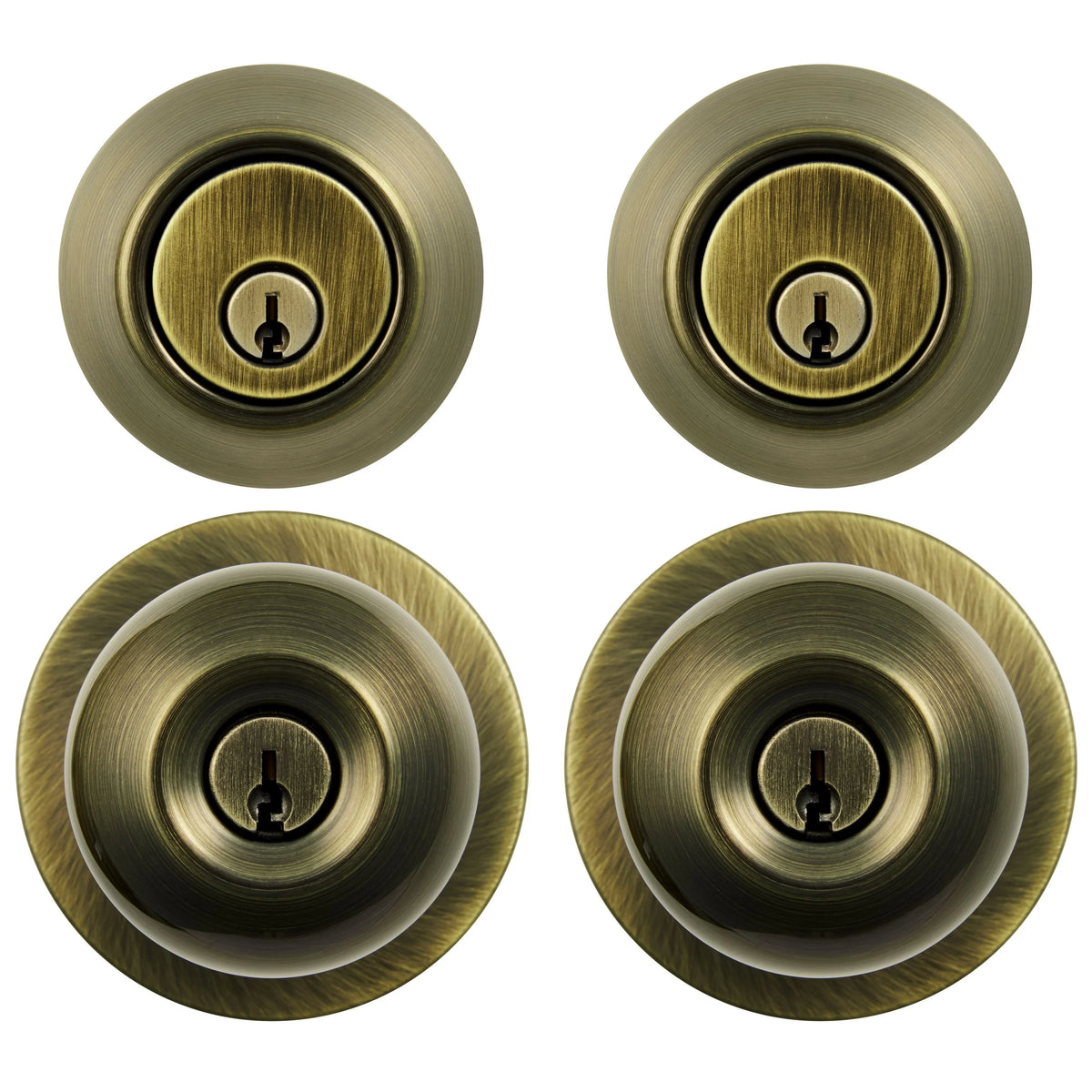Keyed Entry Ball Doorknob and Deadbolt Combo in Oil-Rubbed Bronze, Twin Pack T878