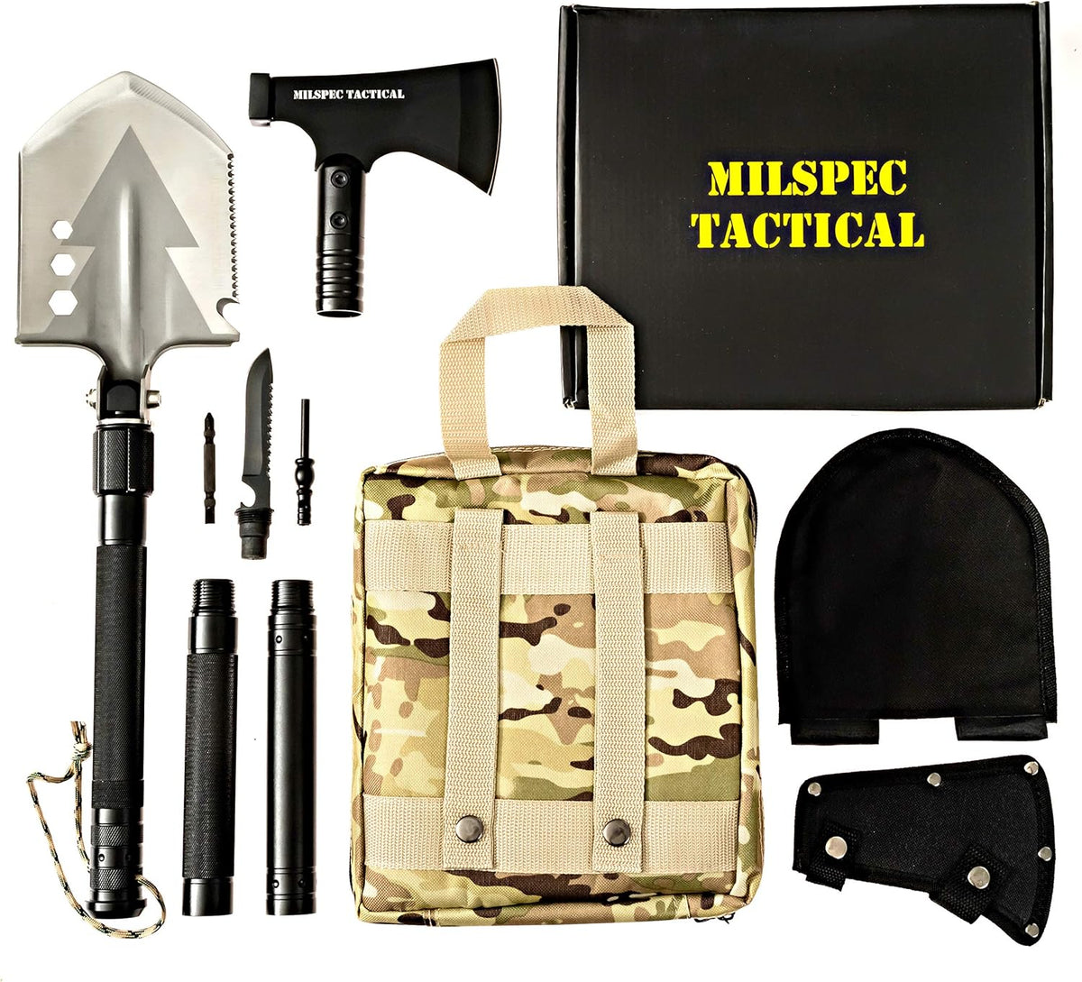 Survival Folding Shovel with Camping Axe Multi-Tool J649310