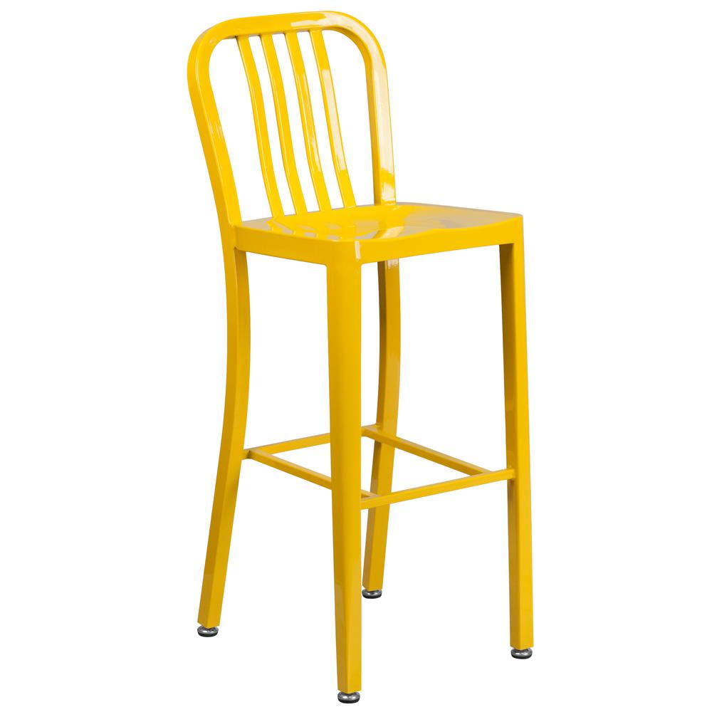 Yellow Metal Indoor-Outdoor Barstool M955