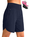 4D Padded Cycling Shorts with Zipper Pockets High Waist A615038