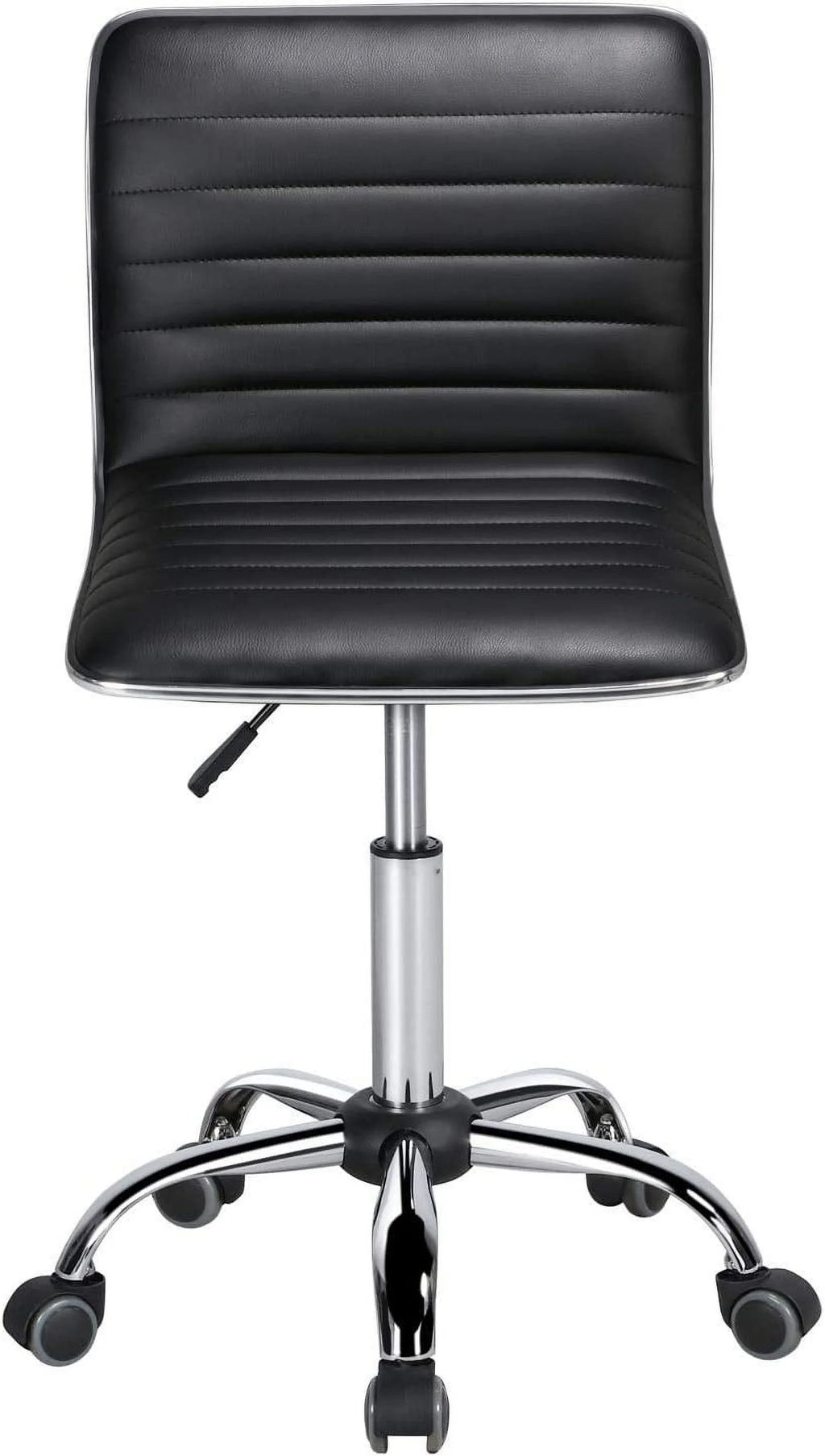 Black PU Leather Low Back Executive Office Chair with Wheels V9936