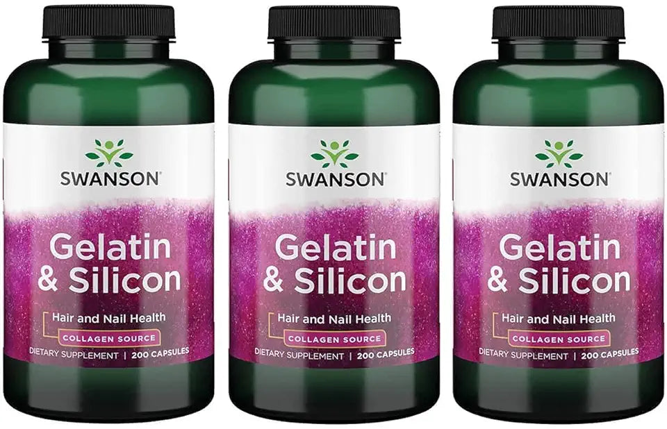 Gelatin and Silicon-Collagen Proteins 200 Capsules 2 Pack J9357