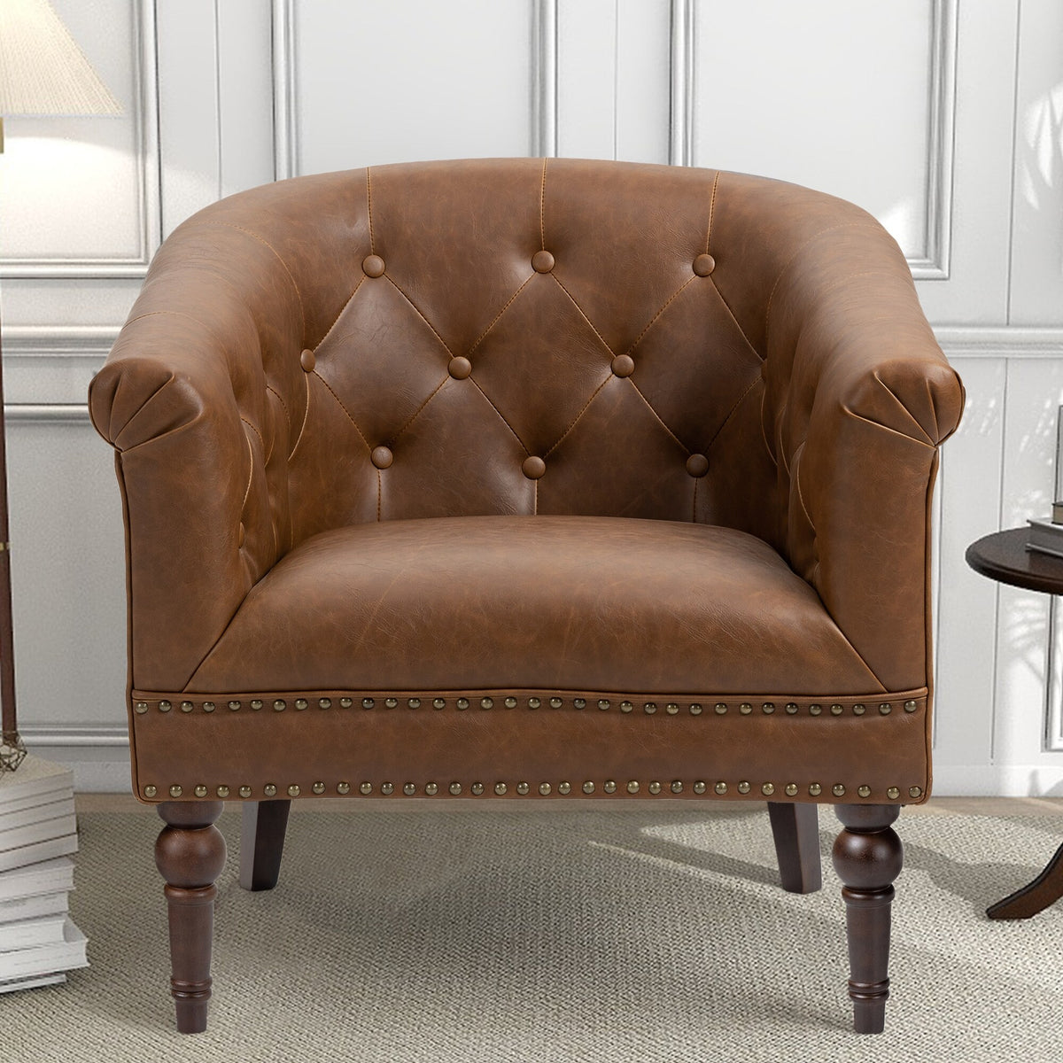 PU Leather Tufted Armchair X132759