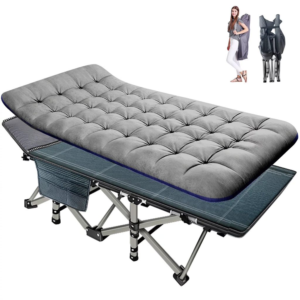 Folding Camping Cot with Mattress 75"x28" S715