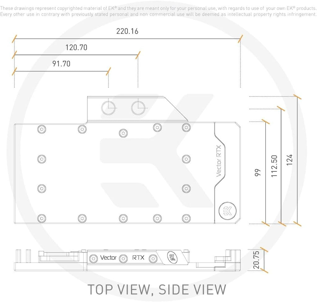 GPU Water Block, Copper/Plexi B454