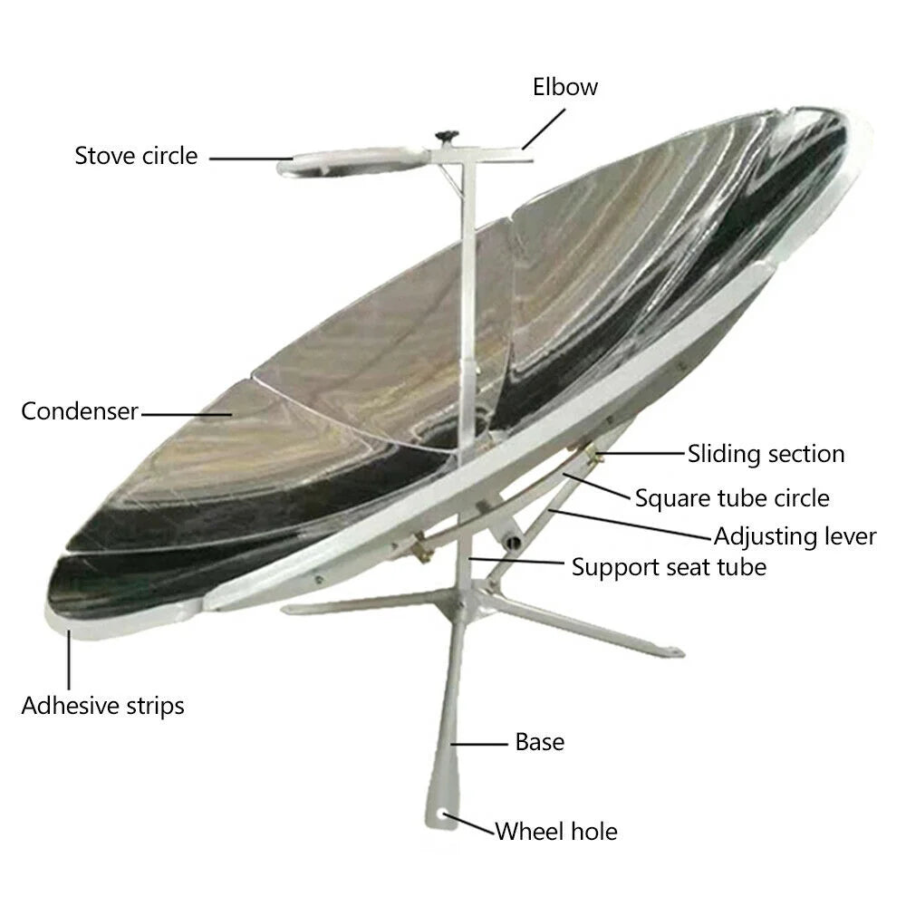 Portable Solar Cooker Stove Iron 150cm Parabolic P610