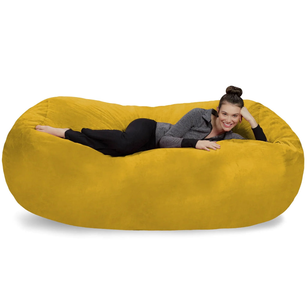 Charcoal 7.5 ft Memory Foam Bean Bag Chair Q41064