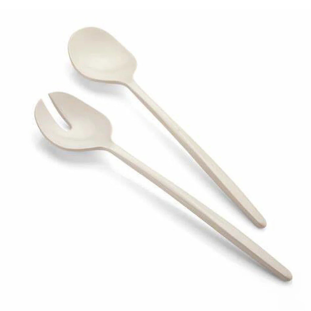 Milk White Salad Servers R546