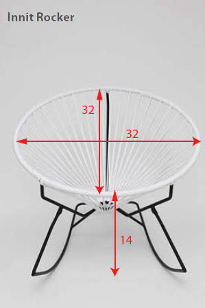 Orange Weave on White Frame Rocker N1769