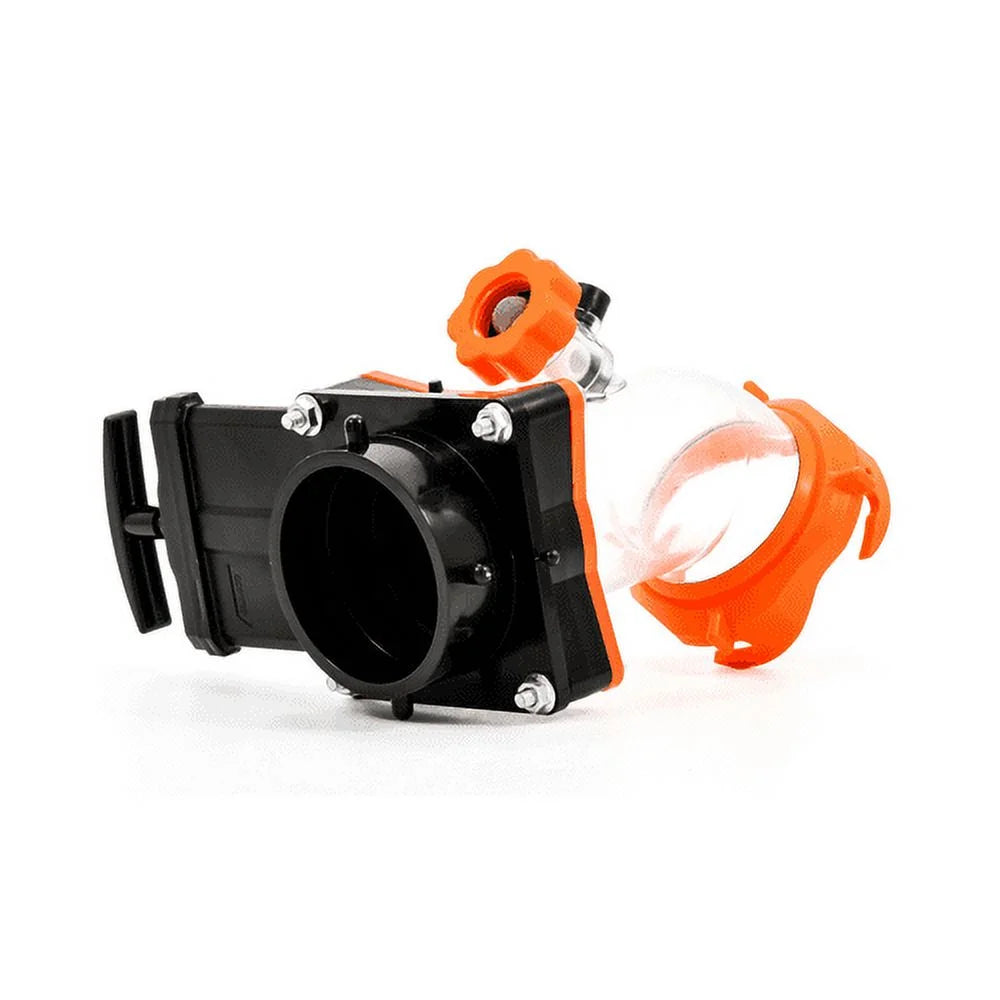 Camper/RV Tank Rinser with 45-Degree Angled Clear Elbow & Gate Valve G2521