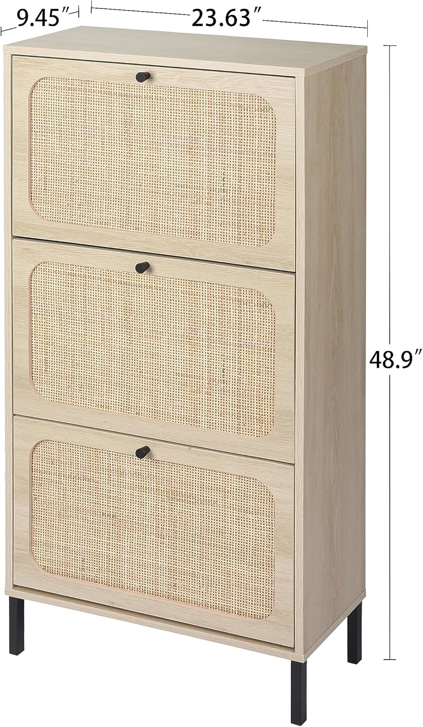 White Freestanding Slim Storage Cabinet J160