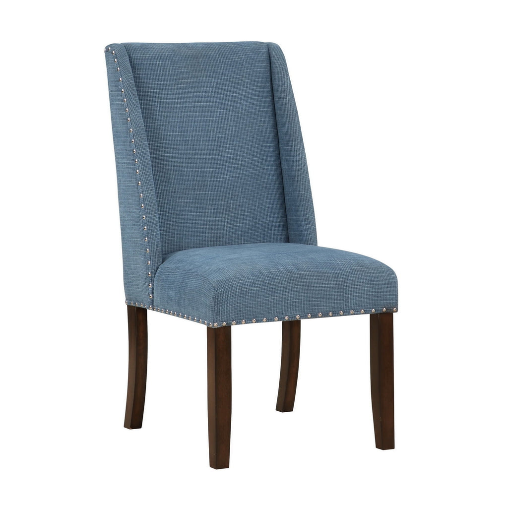 Brown and Blue Transitional Accent Dining Chair Set of Two J3121