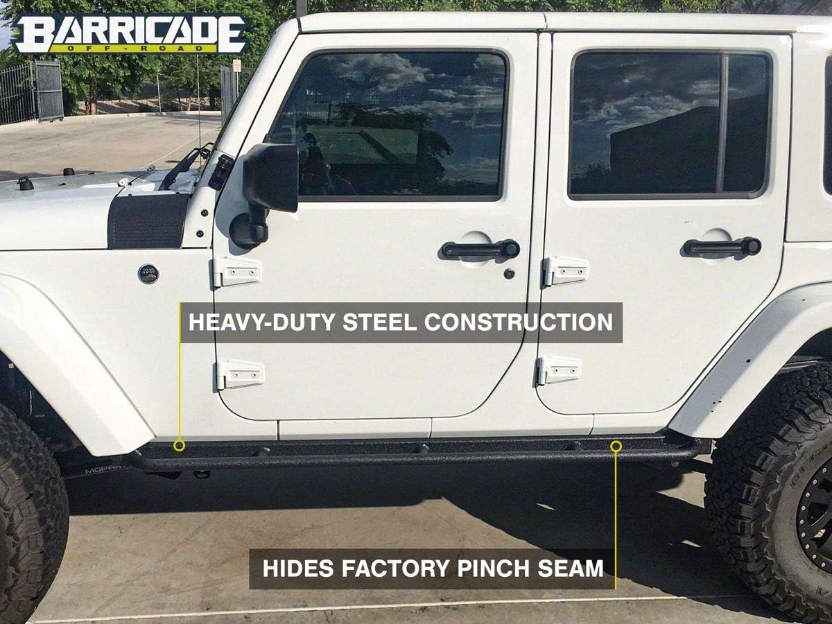 Textured Black Rubi Rails Compatible with 07-18 Jeep Wrangler JK 4-Door B83584