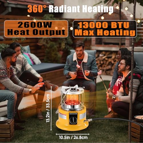 2 in 1 Propane Heater & Stove, 13000 BTU Portable Propane Heater with Handle M567102