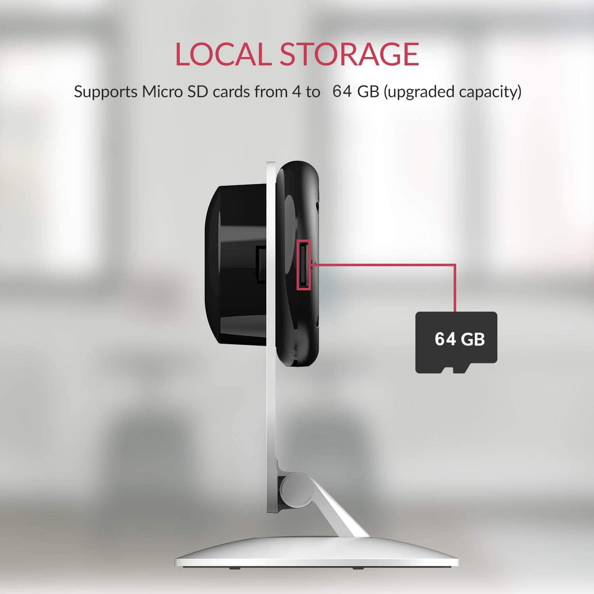 1080p WiFi Indoor Security Camera with Night Vision A376782
