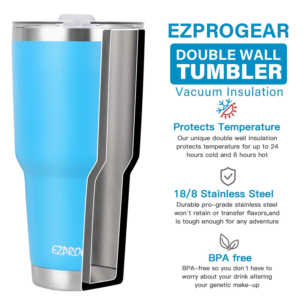 40 oz 2 Pack Stainless Steel Double Wall Vacuum Insulated Tumbler with Handle and Straws Z5579