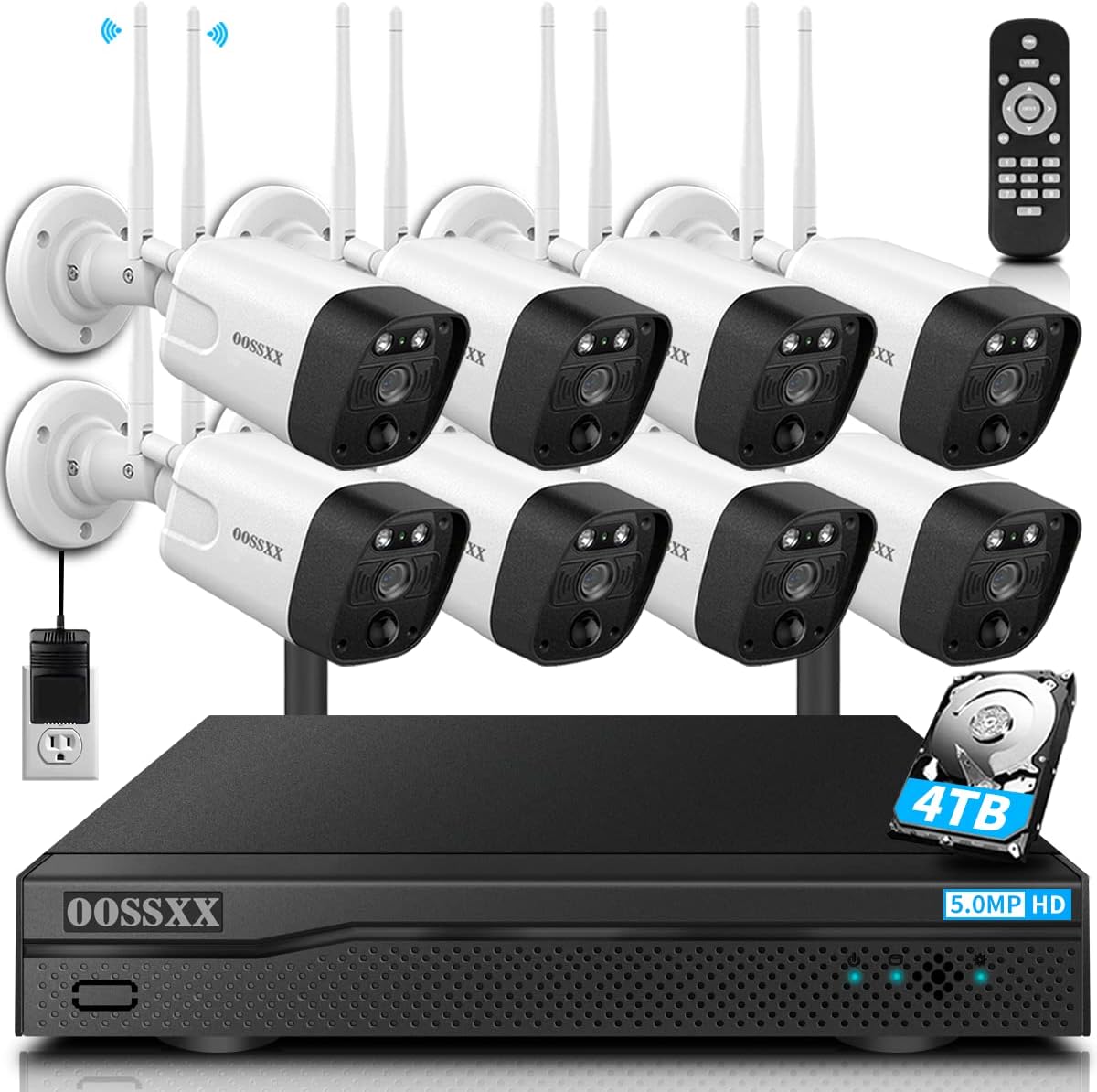 2K 3.0MP Wireless Security Camera System, 8 Channel NVR with 4TB HDD C2520