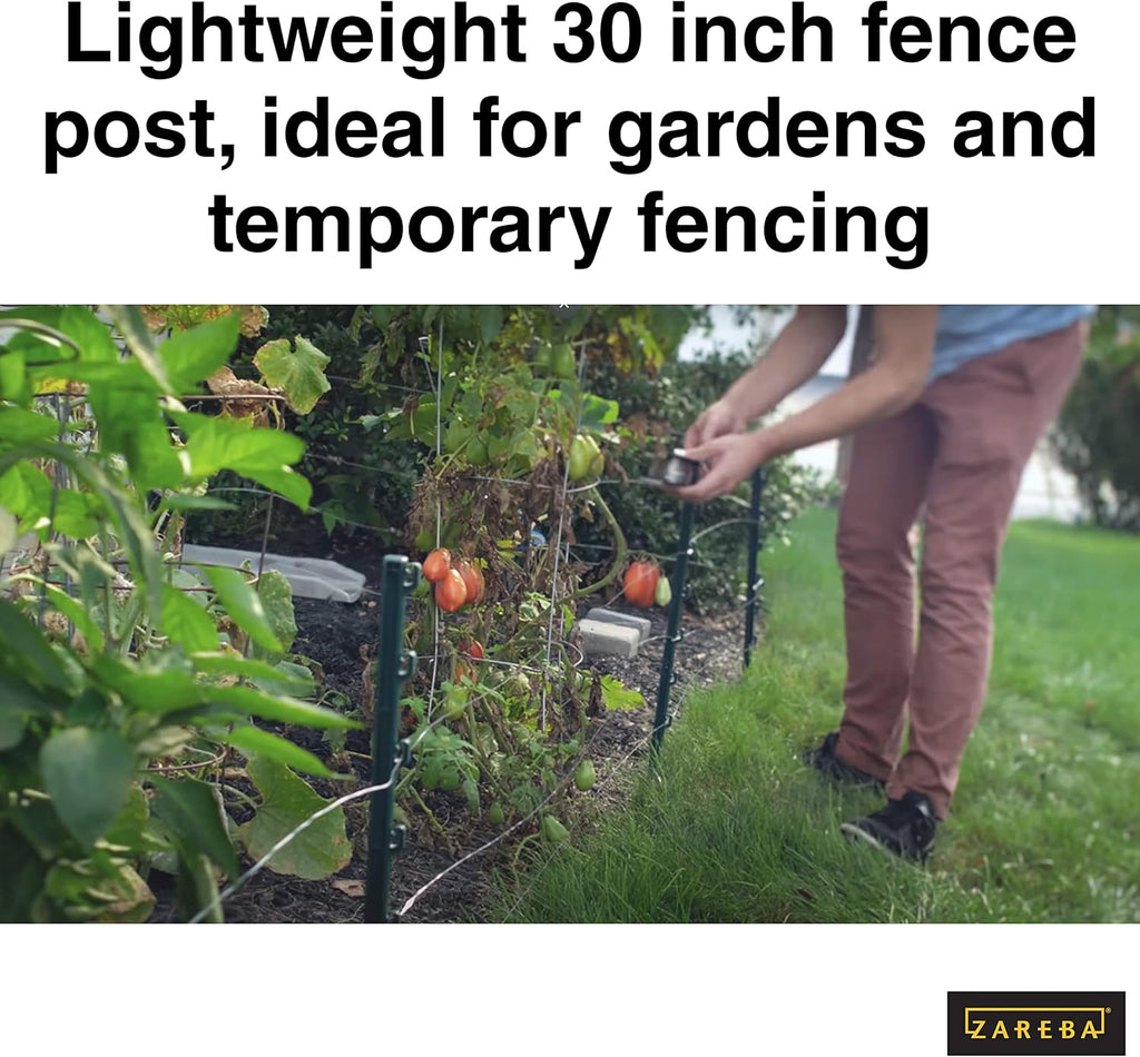 Green Garden Post for Fence (25 Pack), 30" Pack of 2 Y3433
