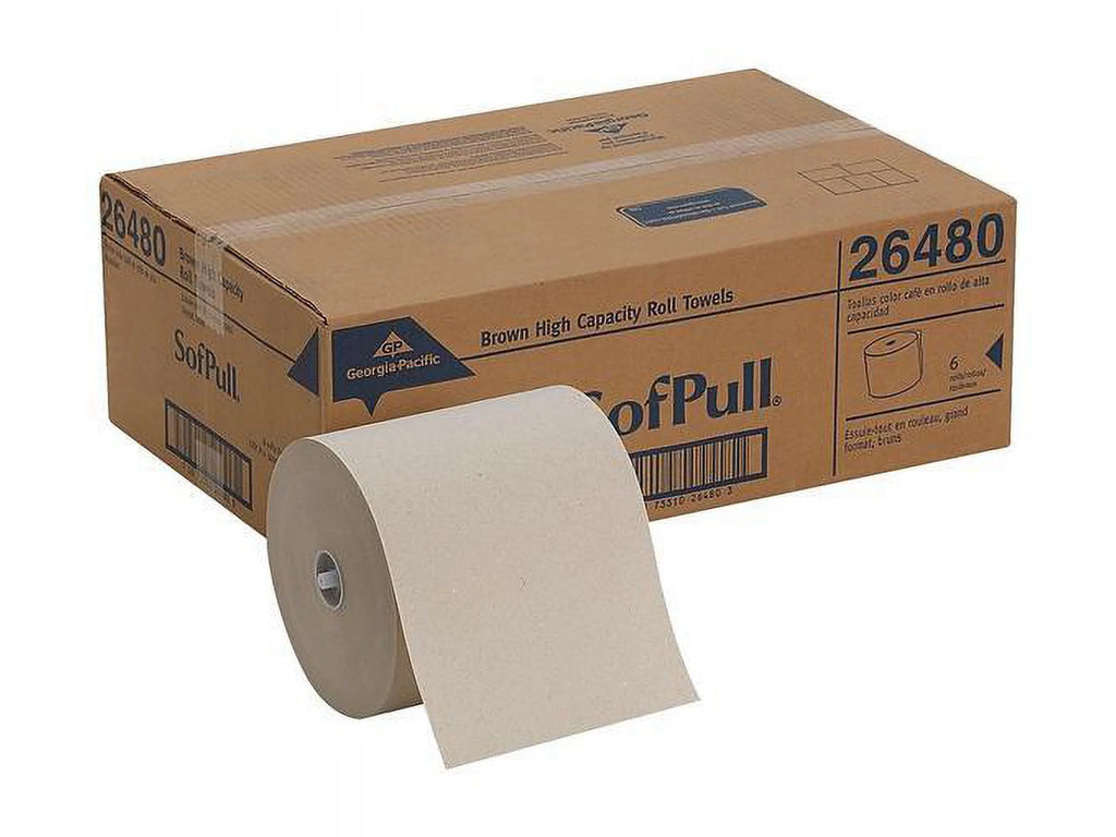 Brown Nonperforated Hardwound Roll Paper Towel 6 Rolls N690506
