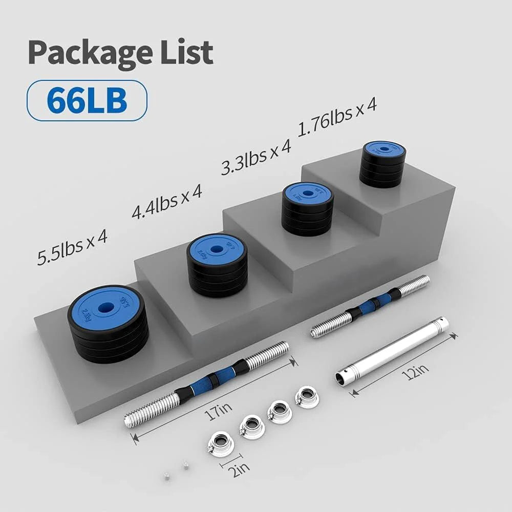 Adjustable 44lbs Dumbbells Barbell Set G800