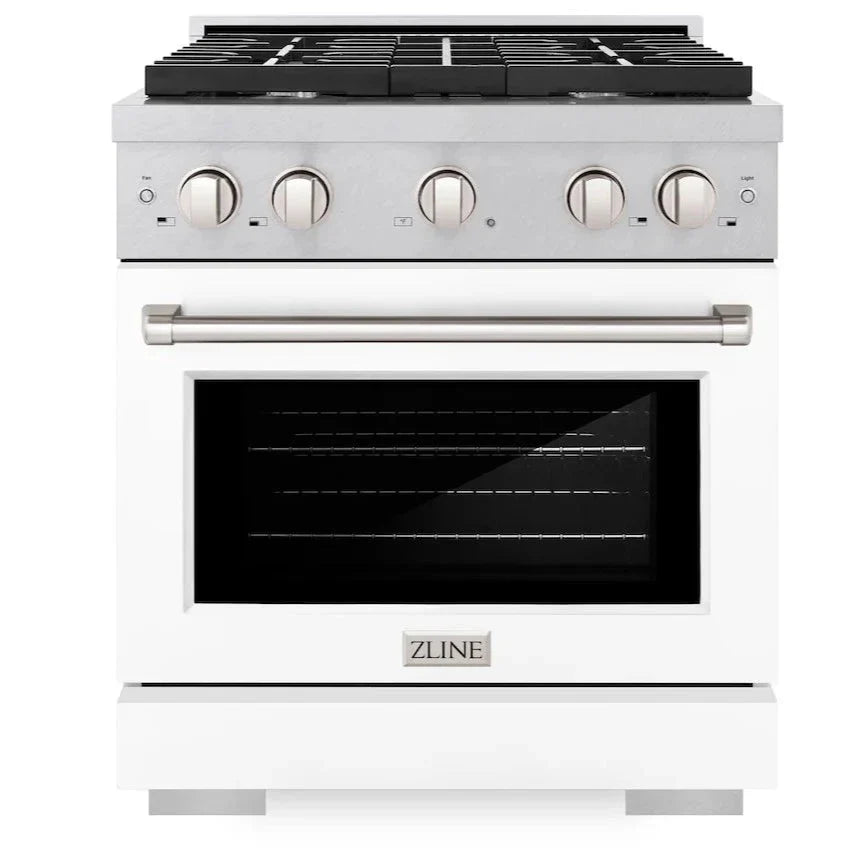 30 4.2 cu. ft. Gas Range with Convection Oven in Stainless Steel with White Matte Door O200