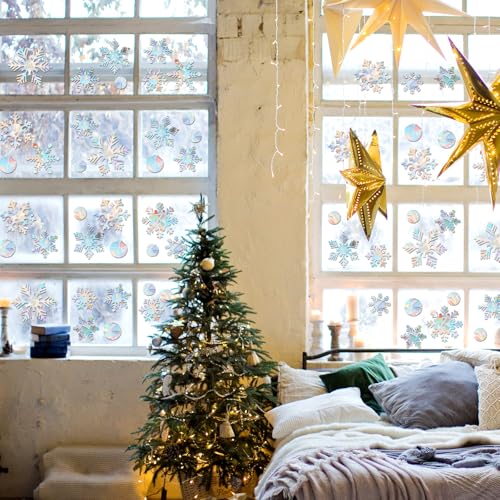 236 Pcs Christmas Snowflake Window Clings V78152