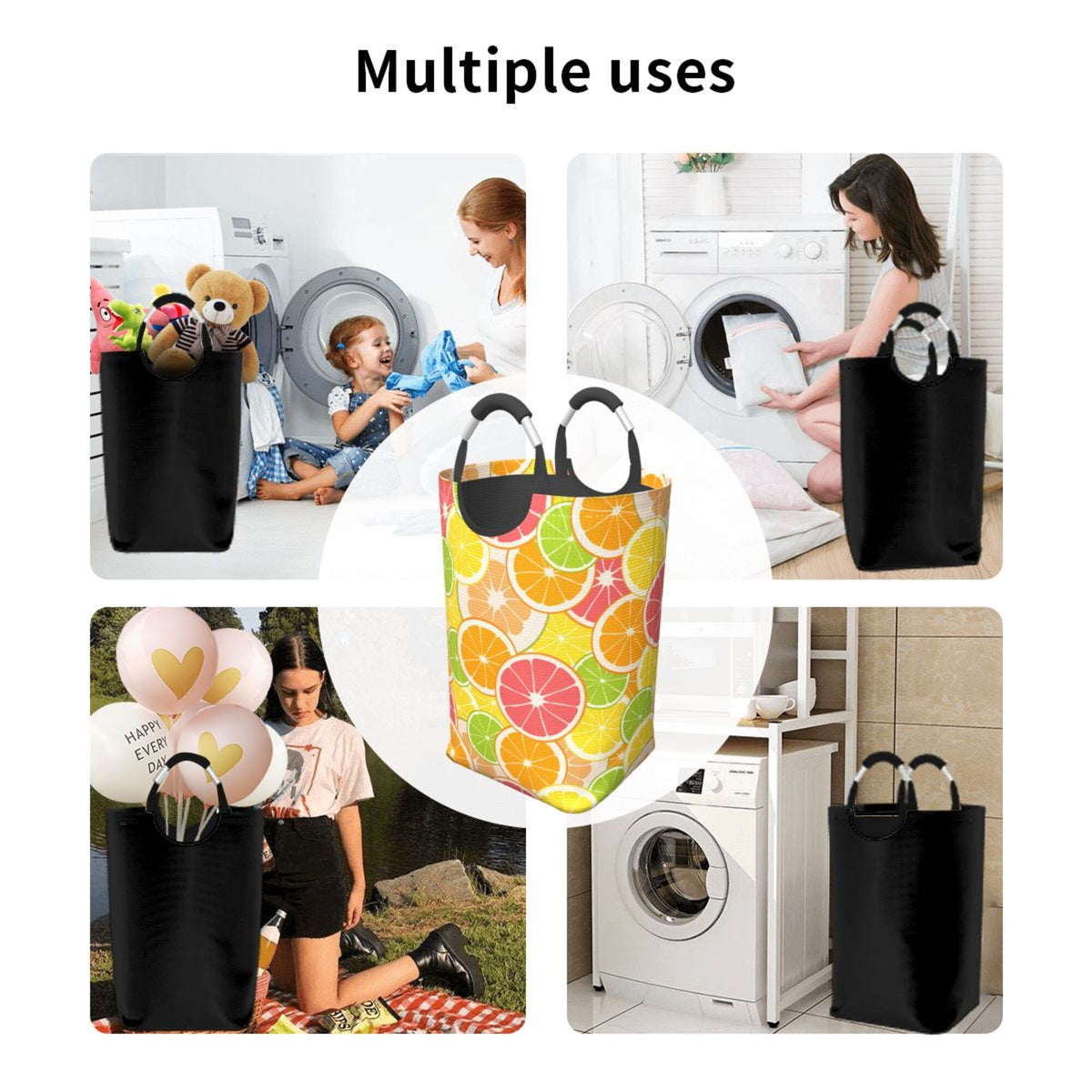 50L Rectangular Waterproof Foldable Laundry Basket V55737