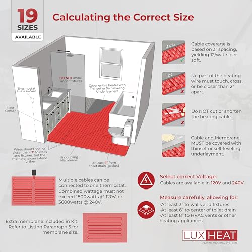 Electric Radiant Floor Heating System with Programmable Thermostat R78637
