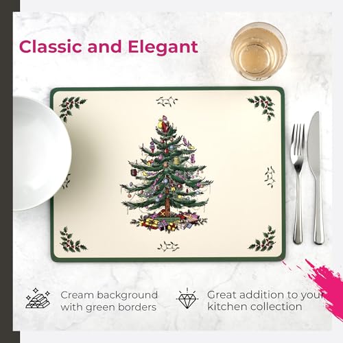 Christmas Tree Placemats & Coasters Set Cork Back N4450