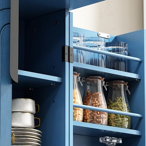 Blue Pantry Cabinet with Adjustable Shelves T81333