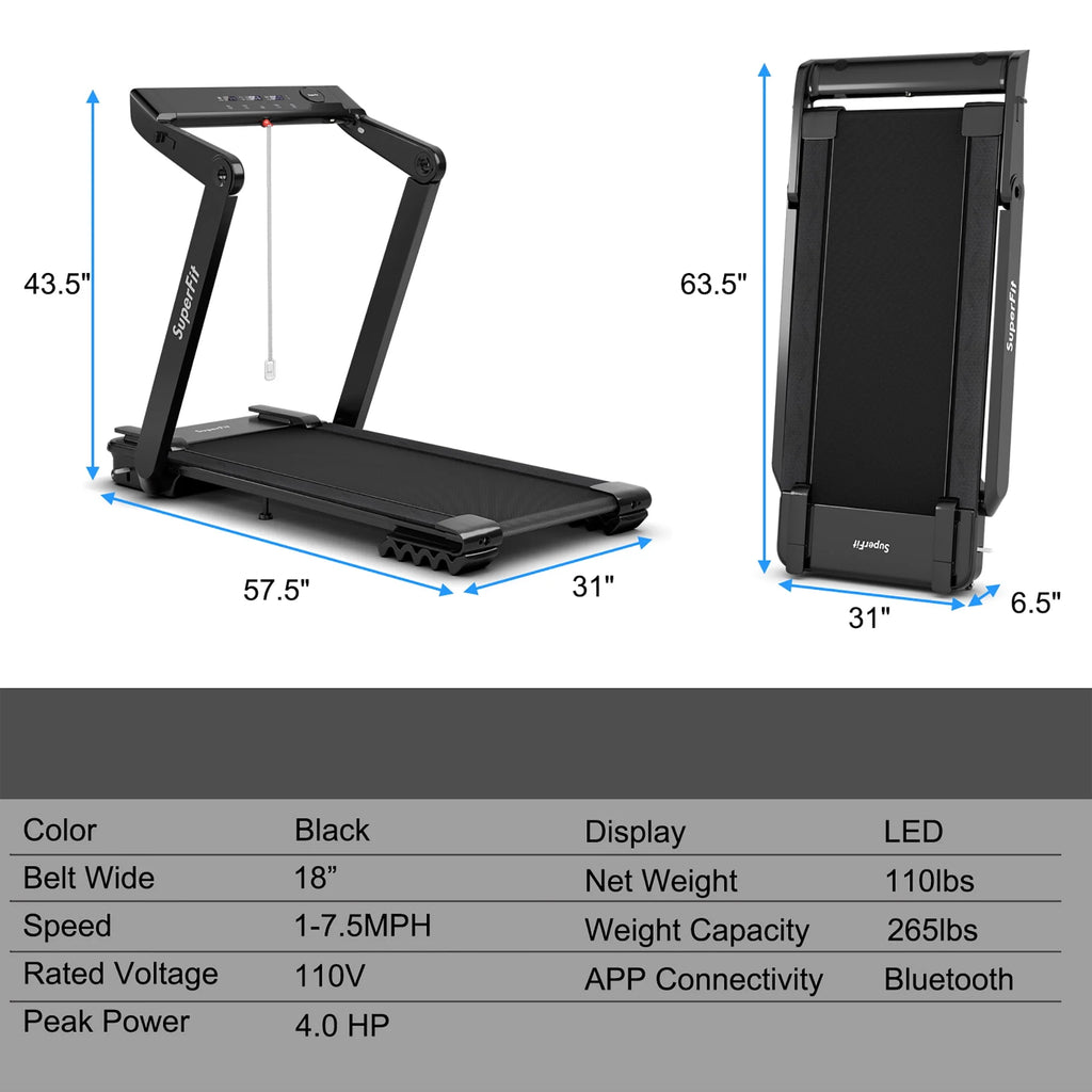 4.0HP Foldable Electric Treadmill R583
