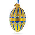 Blue Enamel Egg Glass Ornament 4 Inches O746685