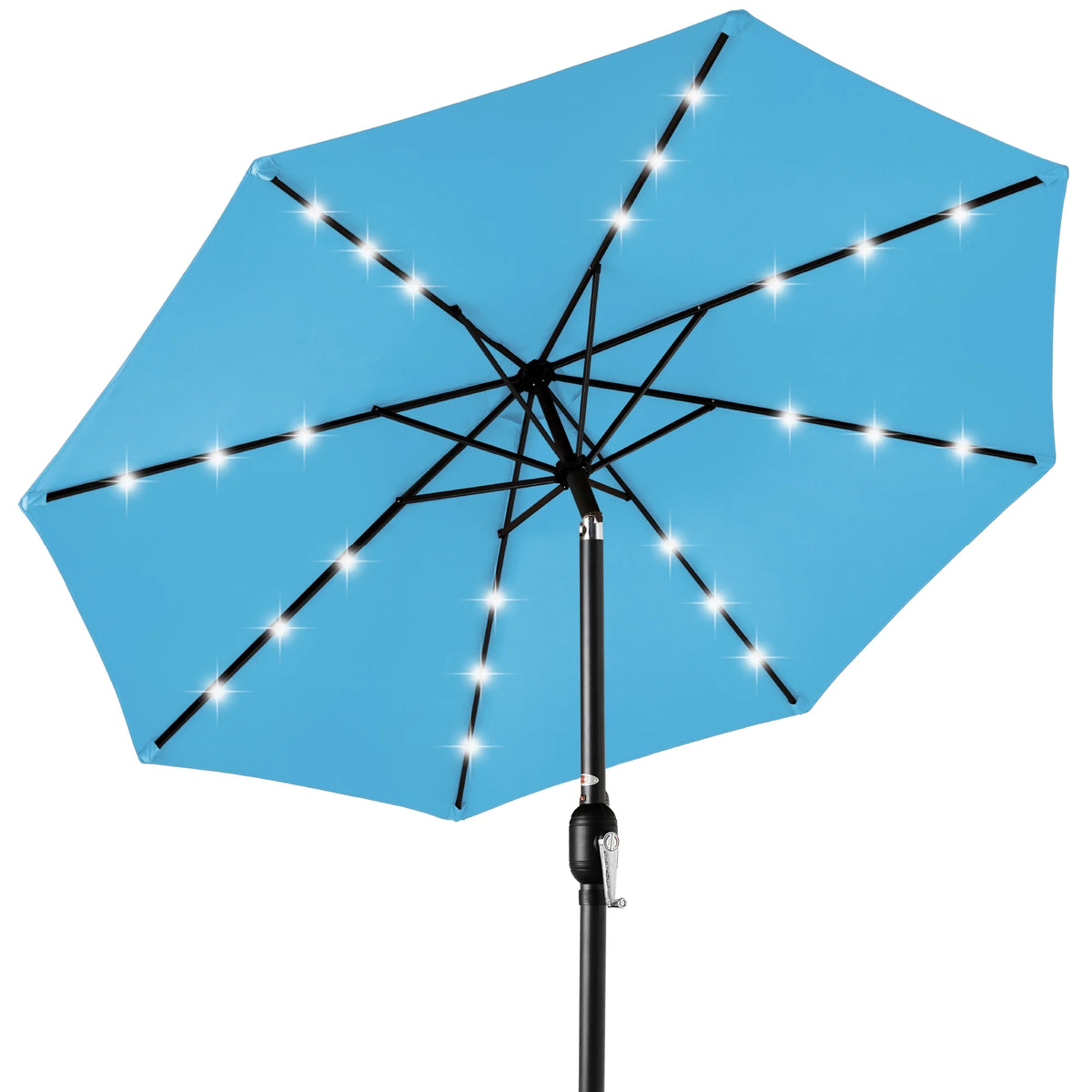 10ft Solar LED Lighted Patio Umbrella with Tilt Adjustment U48626