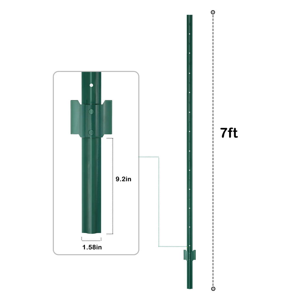 7 Feet Metal Fence Post Pack of 10 G102585