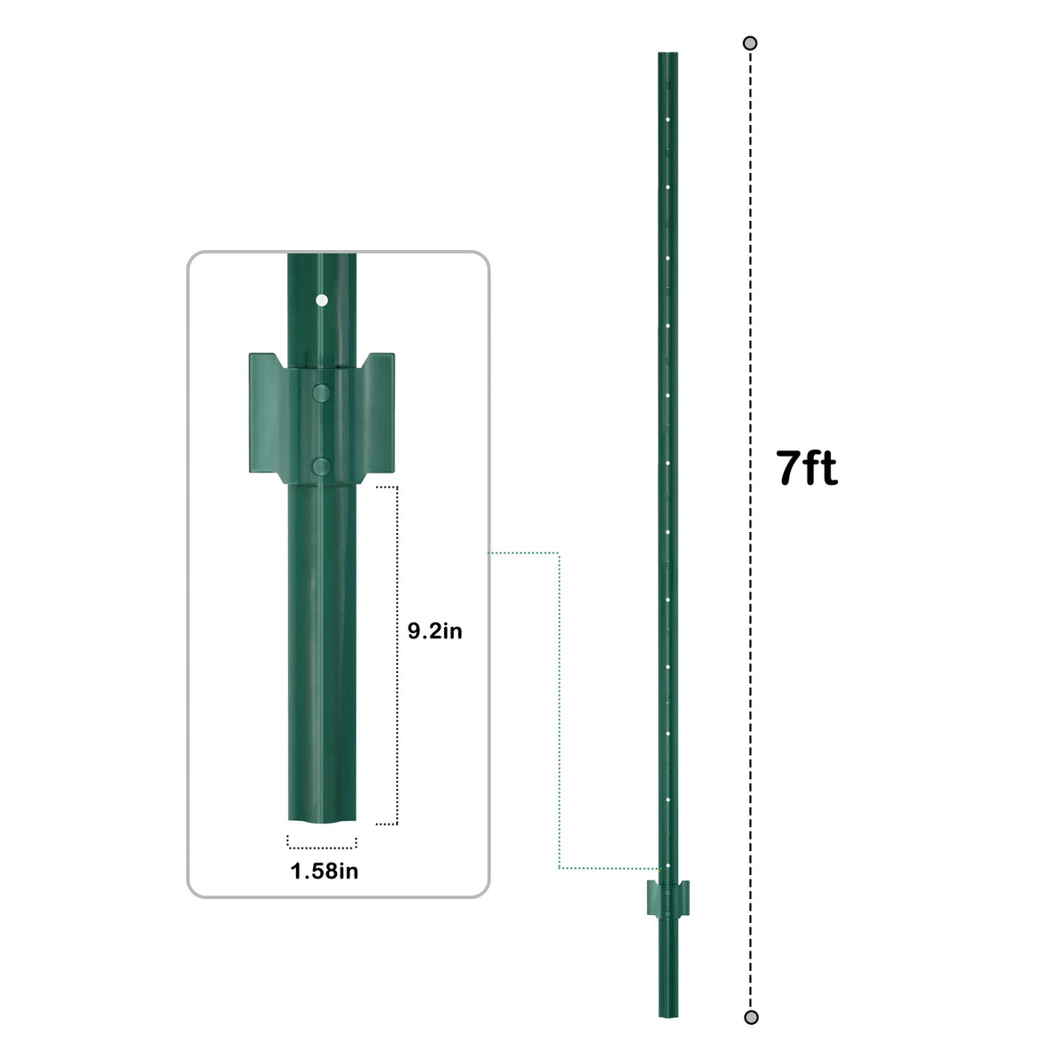 7 Feet Metal Fence Post Pack of 10 G102585