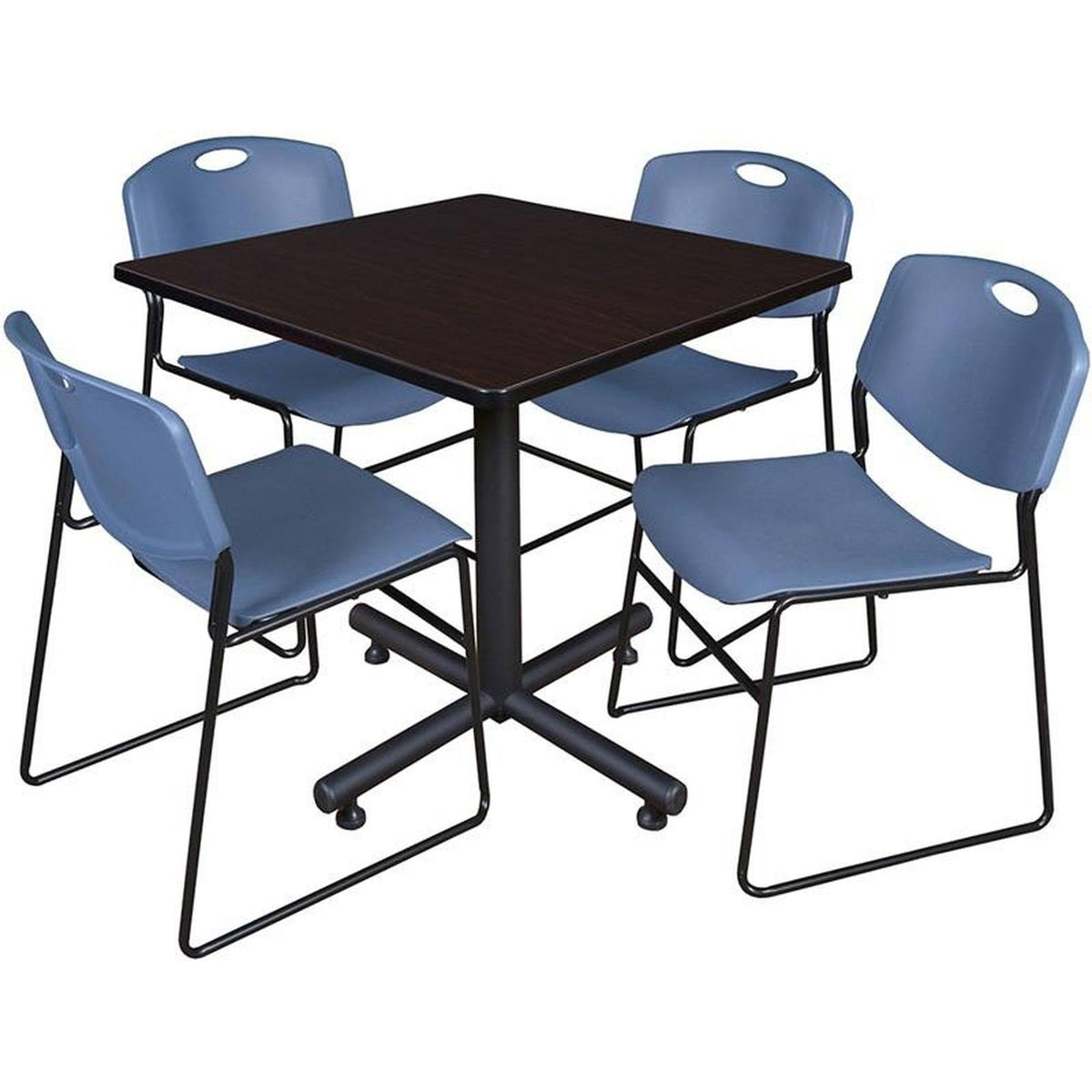 Square Breakroom Table with 4 Stack Chairs I133475