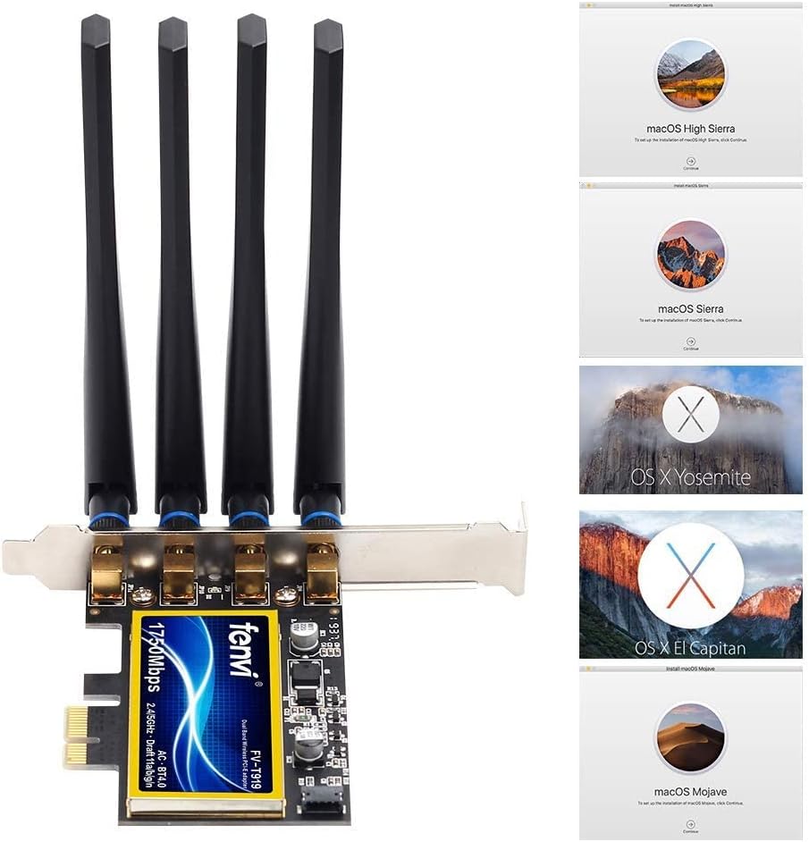 PCI-E WiFi Adapter 1750Mbps Dual Band 802.11ac BT4.0 E319