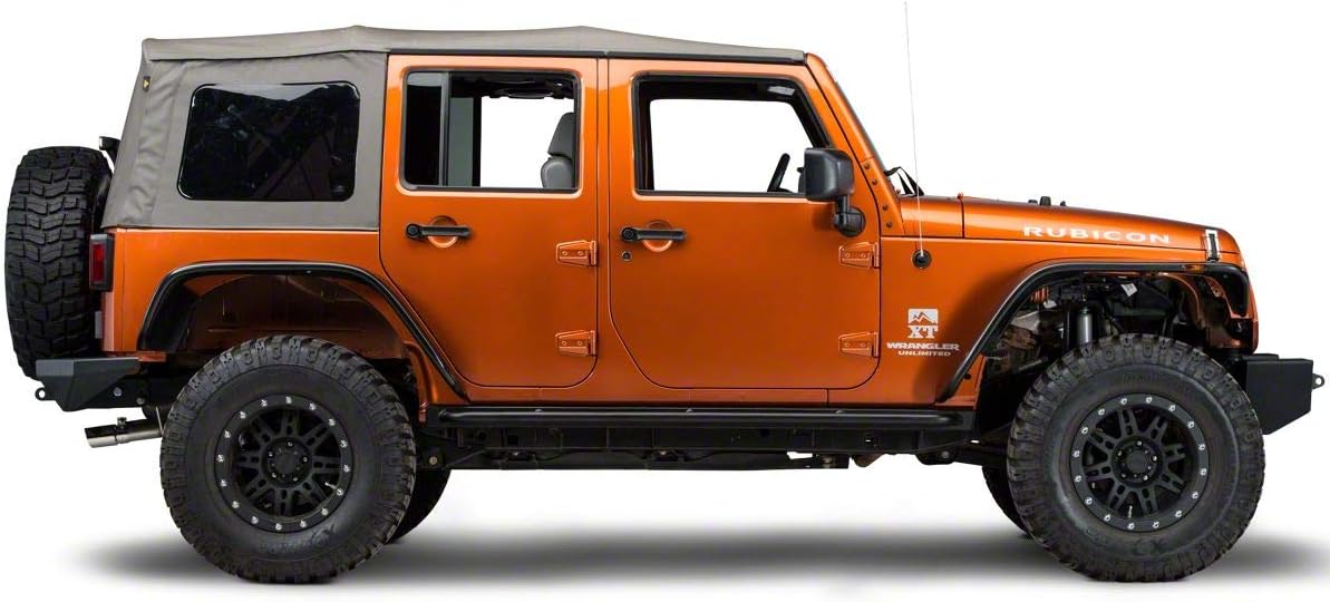 Textured Black Rubi Rails Compatible with 07-18 Jeep Wrangler JK 4-Door B83584