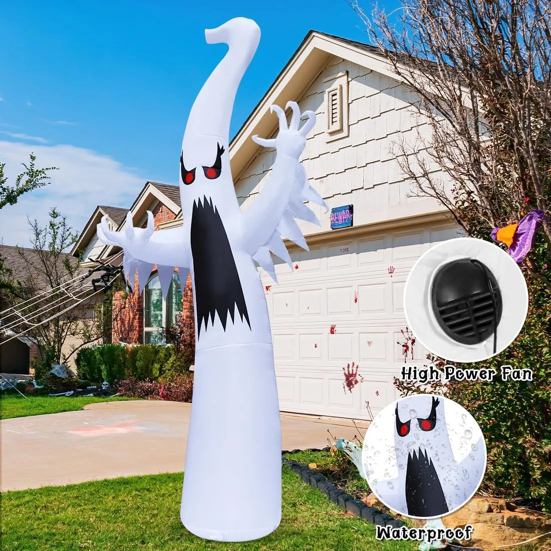 12 FT Halloween Inflatable Ghost with LED Lights T915622