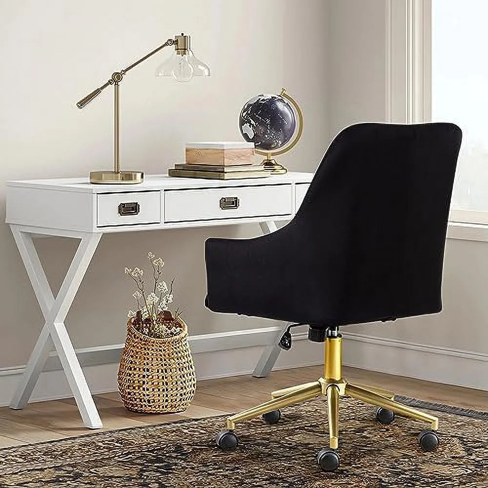 Velvet Tufted Desk Chair with Gold Base M6894