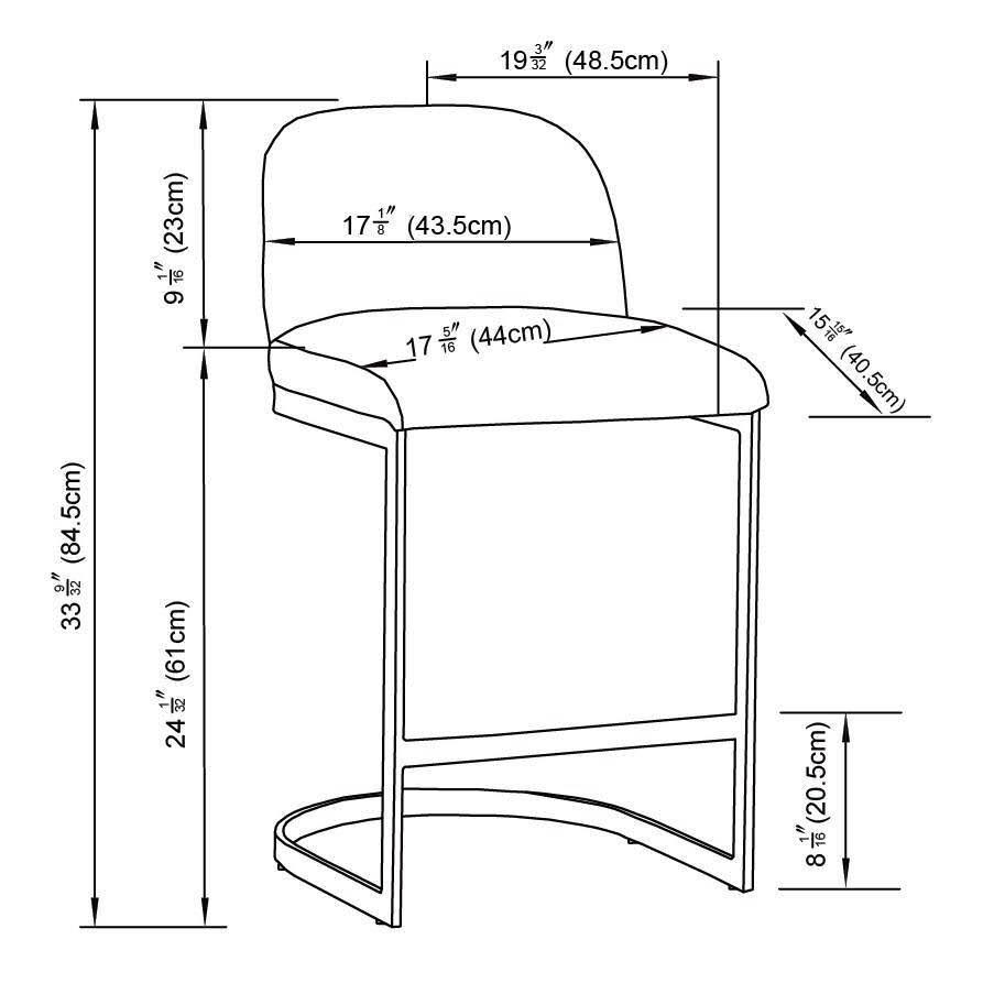 2pk Upholstered Counter Height Barstool R869359
