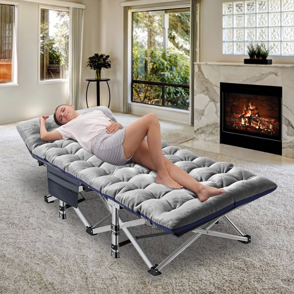 Folding Camping Cot with Mattress 75"x28" S715