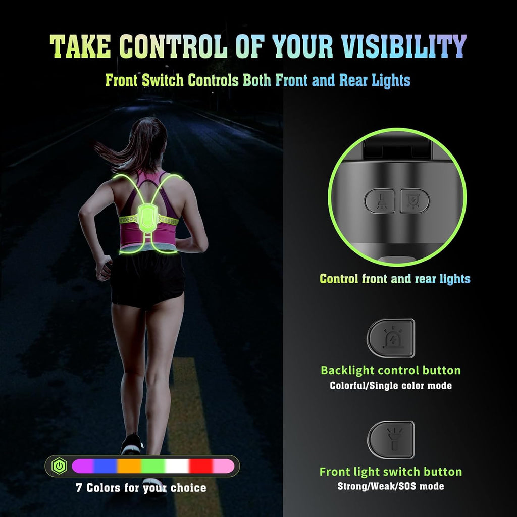 7 Lights Colors Rechargeable LED Reflective Vest V1421
