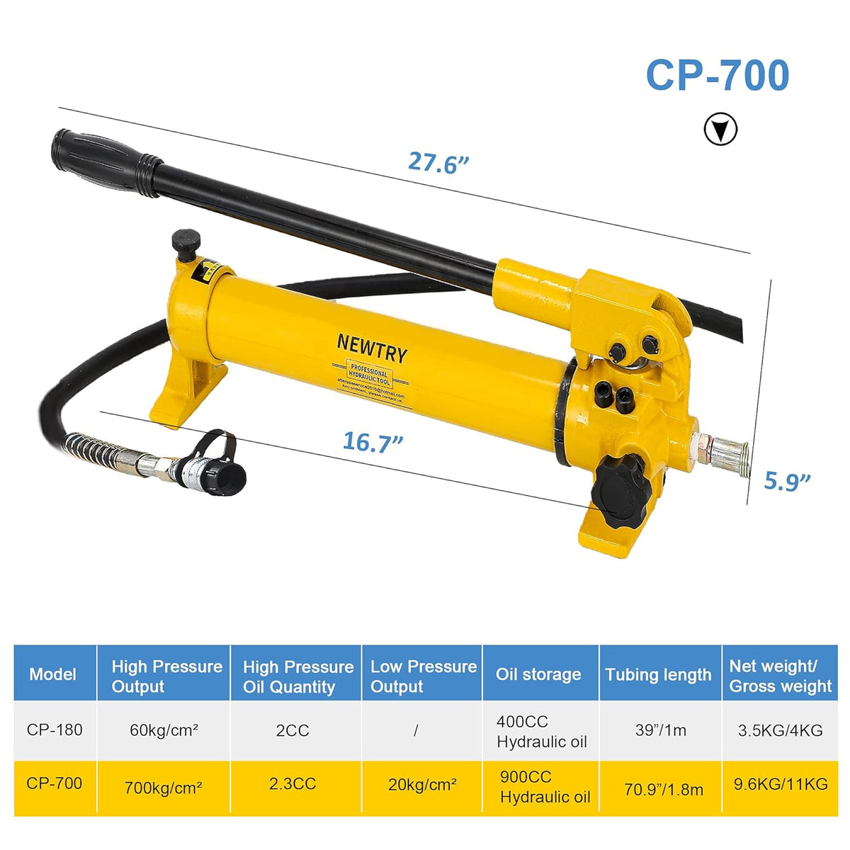 50 ton Low Profile Hydraulic Jack Cylinder with Hand Pump D661997