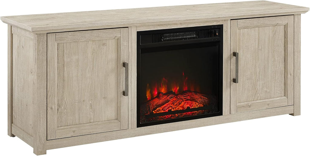 Dark Walnut TV Stand with Electric Fireplace R167617