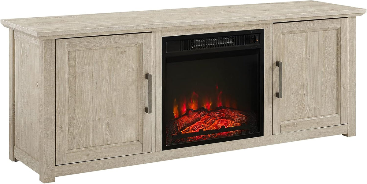 Dark Walnut TV Stand with Electric Fireplace R167617