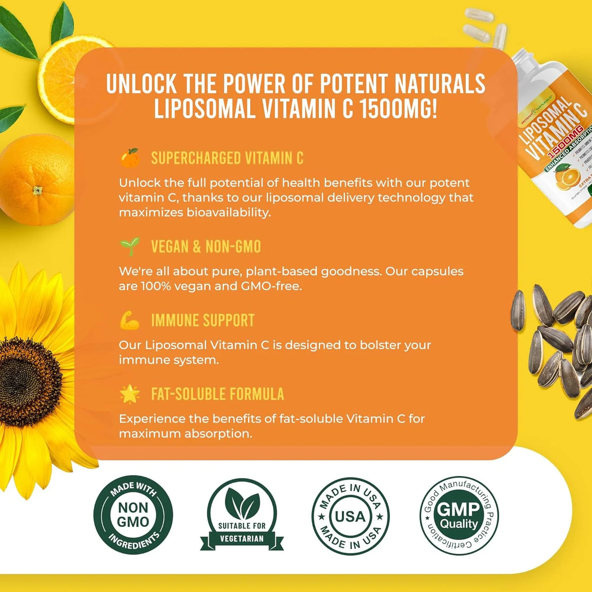 1500mg Liposomal Vitamin C Supplement 180 Capsules Z88576