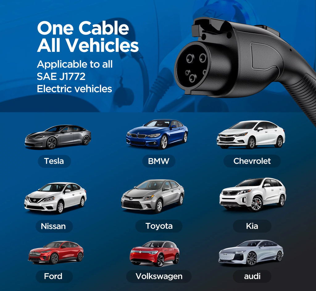 16Amp 110-240V Portable J1772 Electric Car Charger with 25ft Cord R9356
